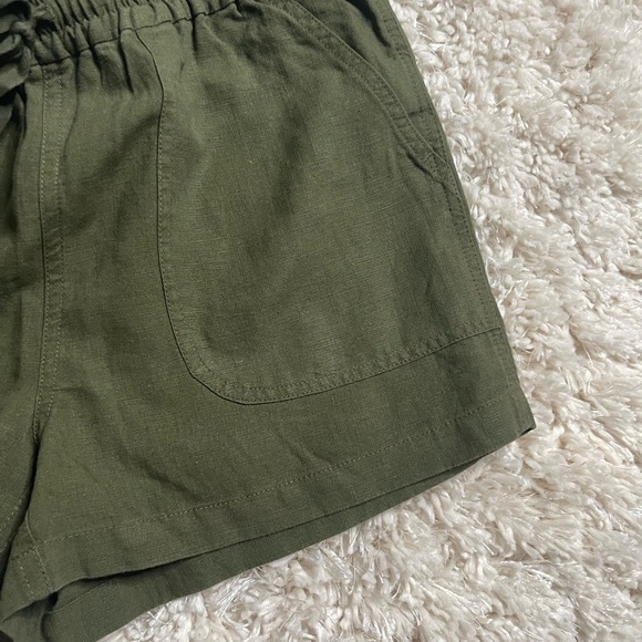 J. Crew Linen Blend Tie Waist Short Green Size XS - Picture 10 of 10